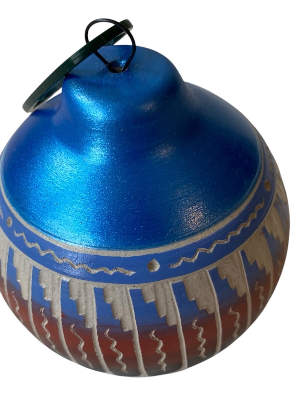 Authentic Navajo Hand Painted Etched Pottery Ornament VT Grand Canyon 4” - Picture 4 of 7